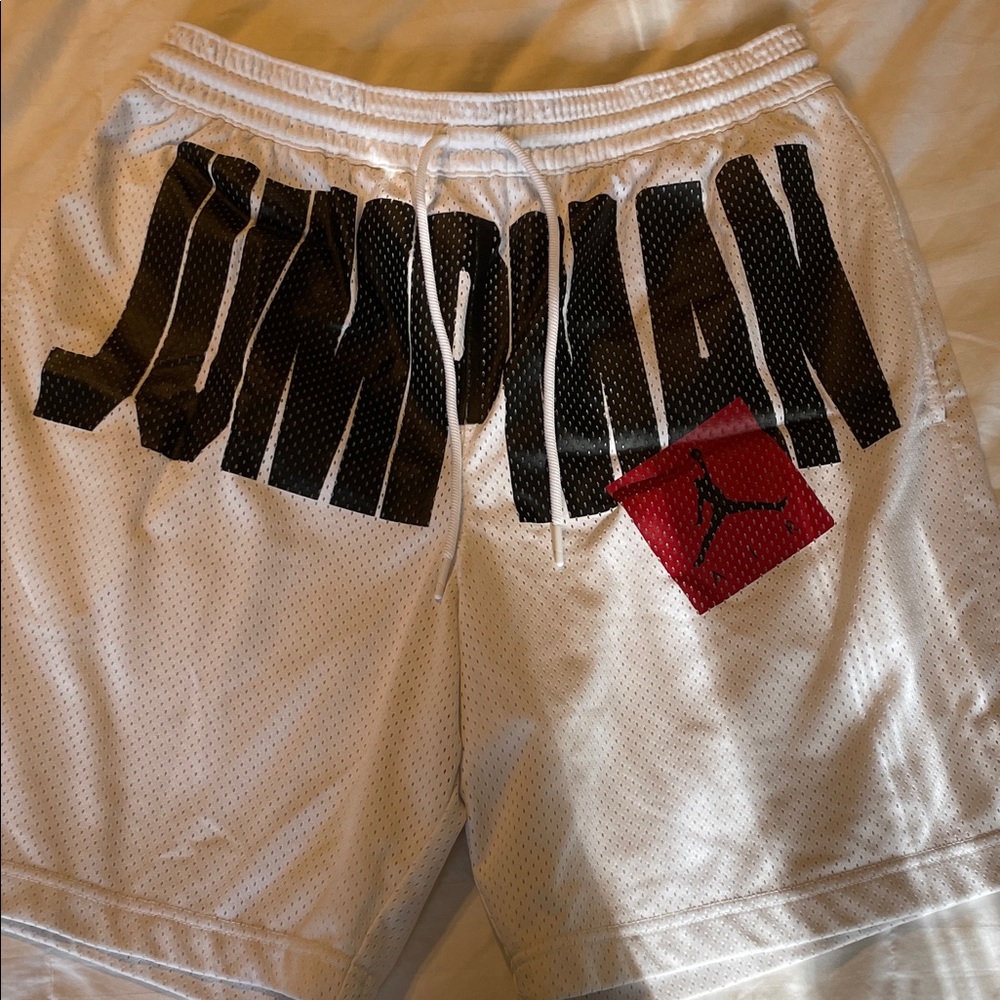 Jordan White and Black Jumpman Athletic Shorts